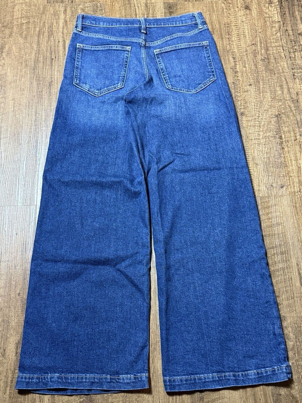 Gap Women’s High-Rise Stride Ankle Wide-Leg Stretch Denim Jeans Blue Size 6P/28 - Picture 6 of 6